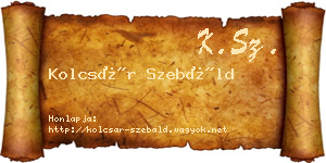 Kolcsár Szebáld névjegykártya